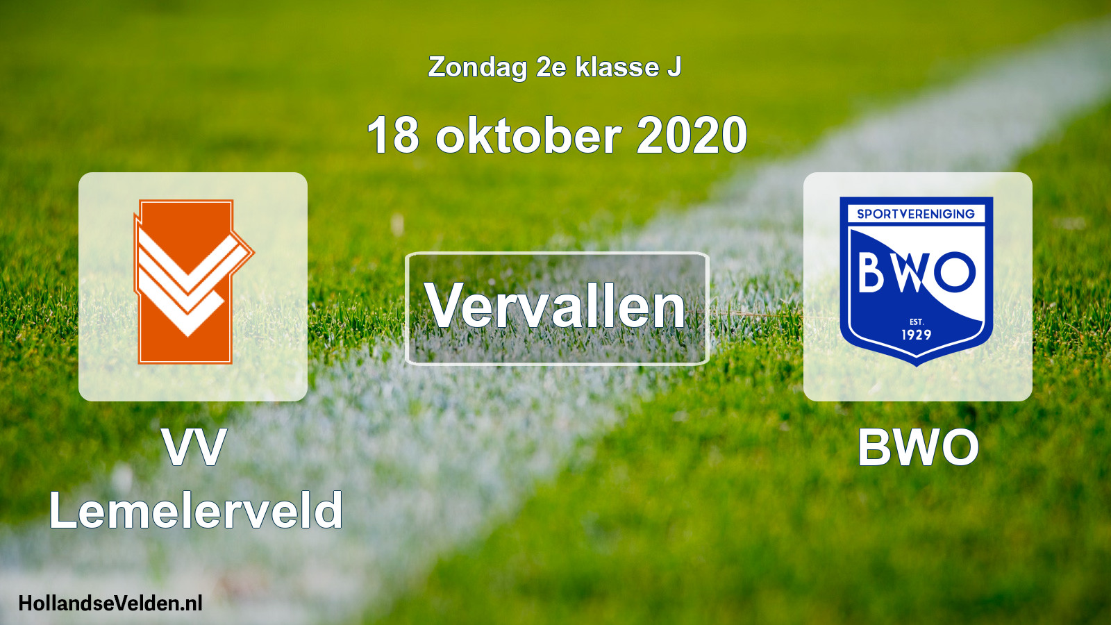Scheduled Match: VV Lemelerveld - BWO (18 October 2020)