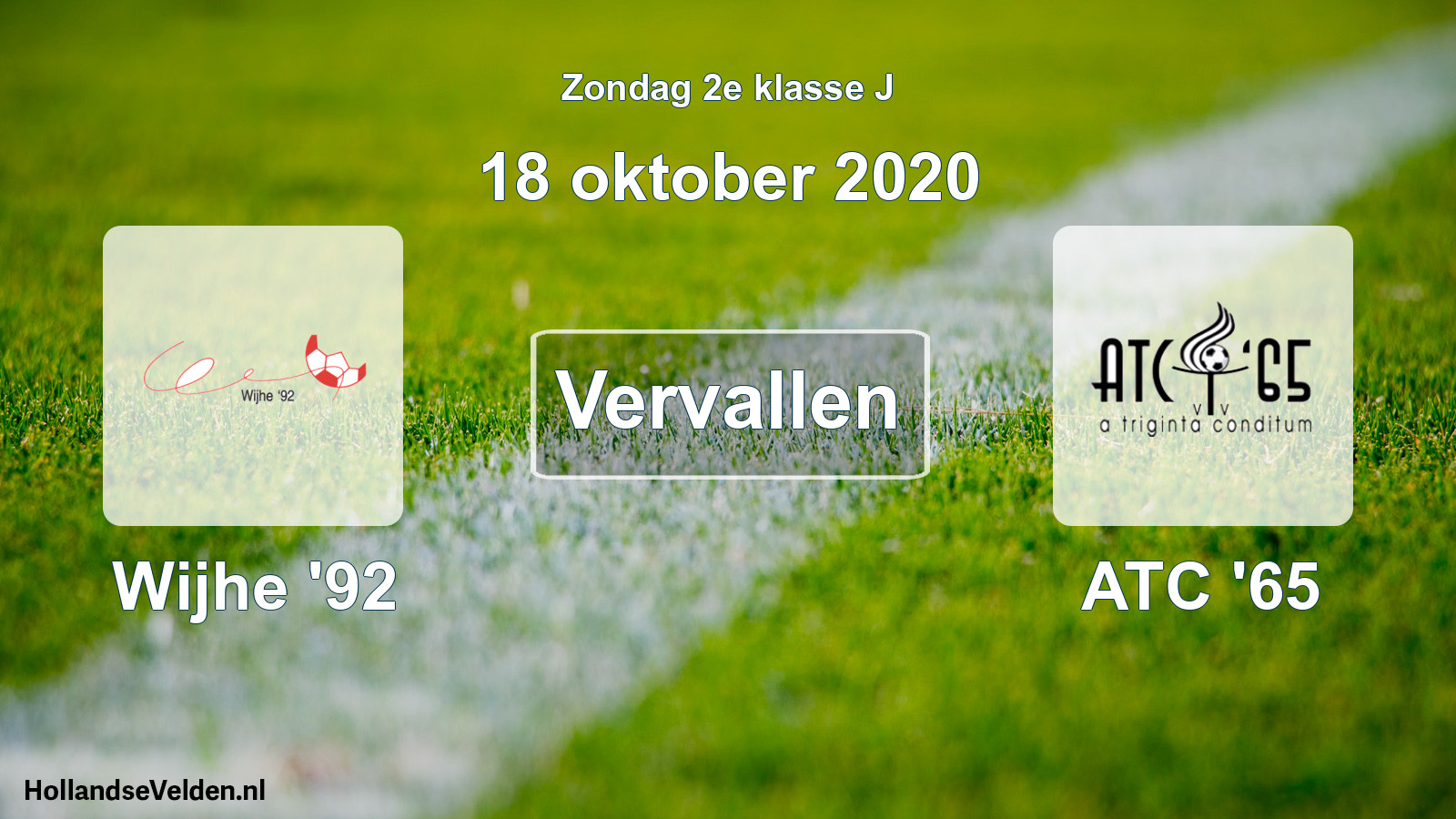 Scheduled Match: Wijhe '92 - ATC '65 (18 October 2020)