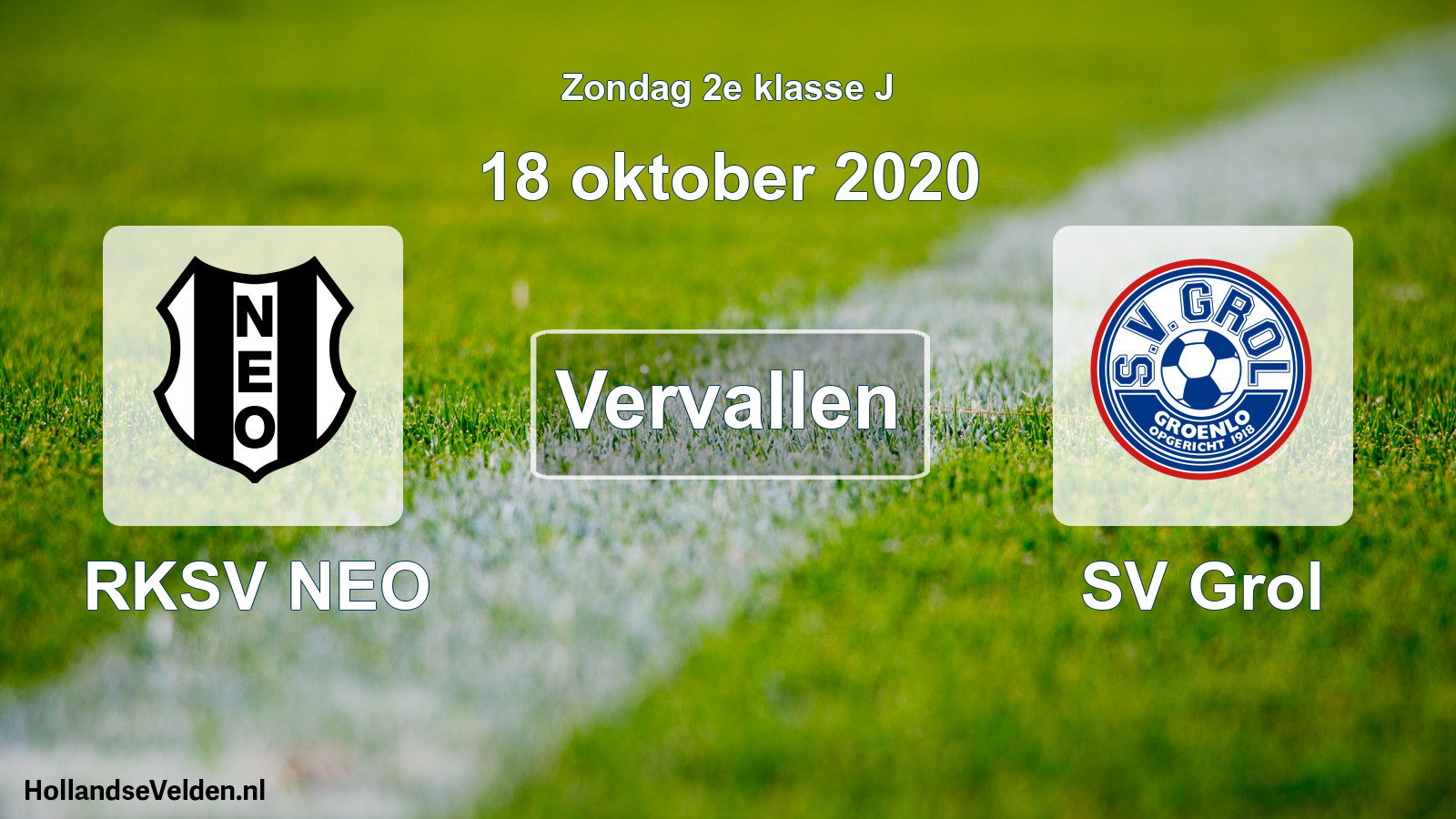 Scheduled Match: RKSV NEO - SV Grol (18 October 2020)