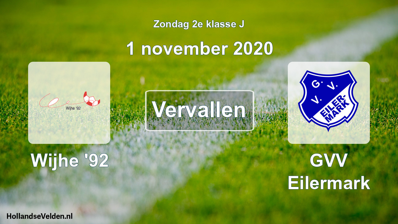 Scheduled Match: Wijhe '92 - GVV Eilermark (1 November 2020)