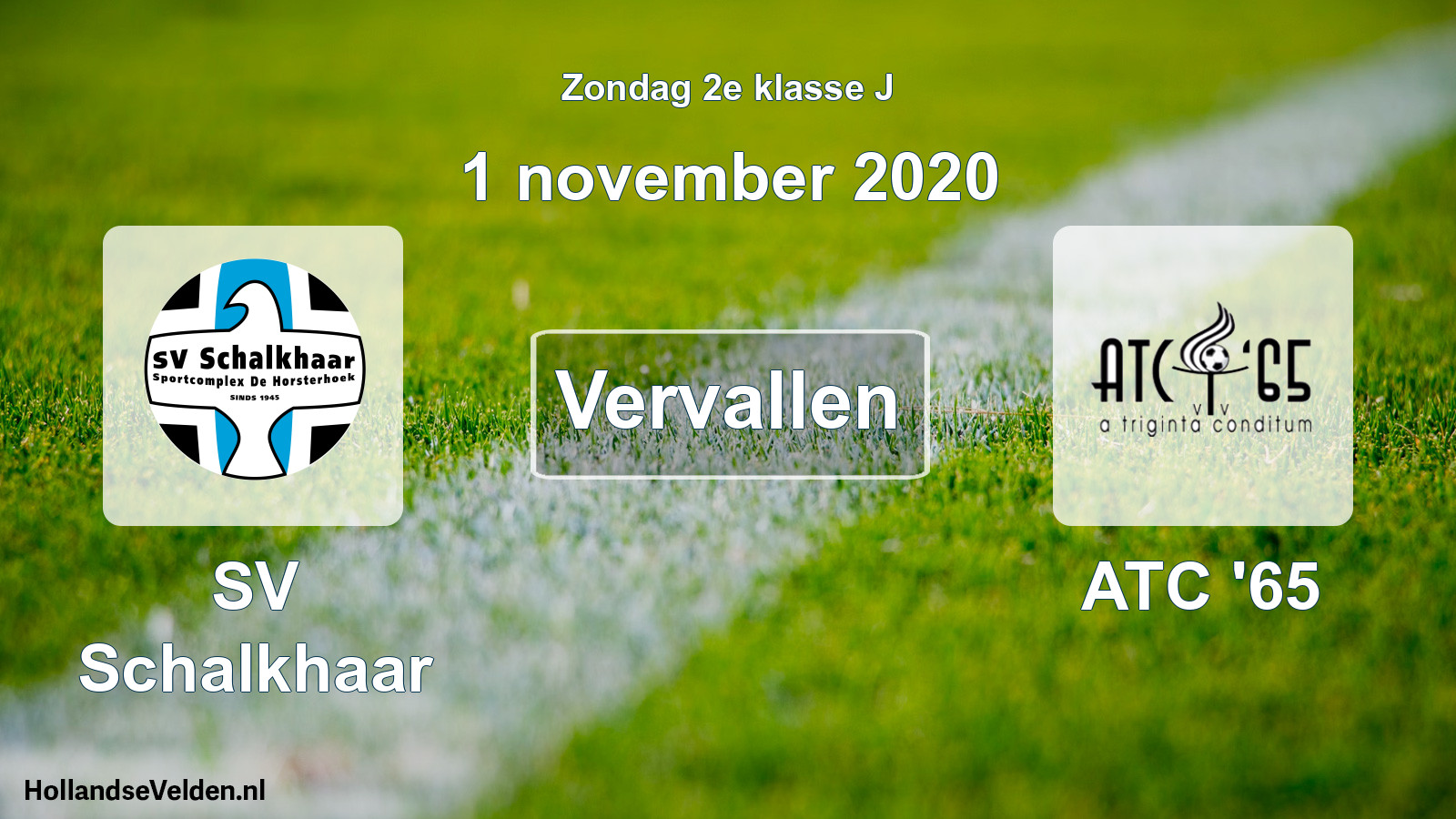 Scheduled Match: SV Schalkhaar - ATC '65 (1 November 2020)