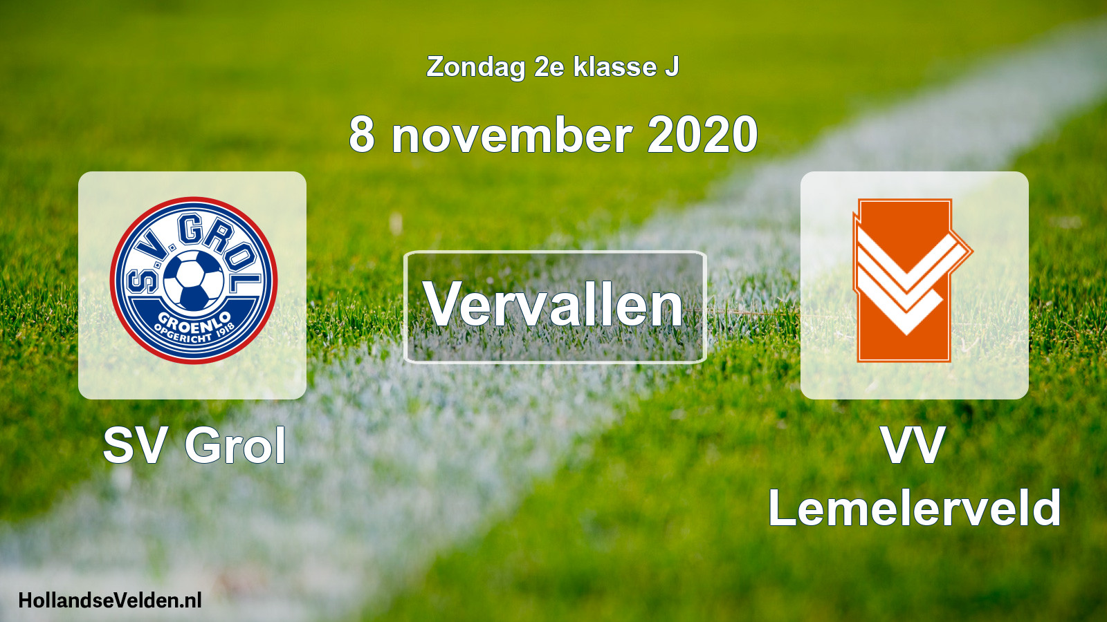 Scheduled Match: SV Grol - VV Lemelerveld (8 November 2020)