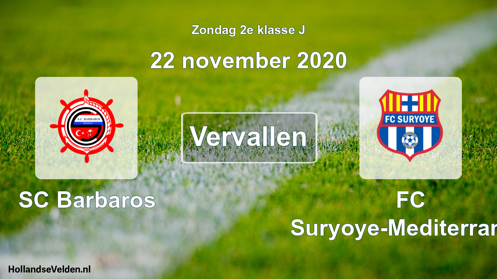 Scheduled Match: SC Barbaros - FC Suryoye-Mediterraneo (22 November 2020)