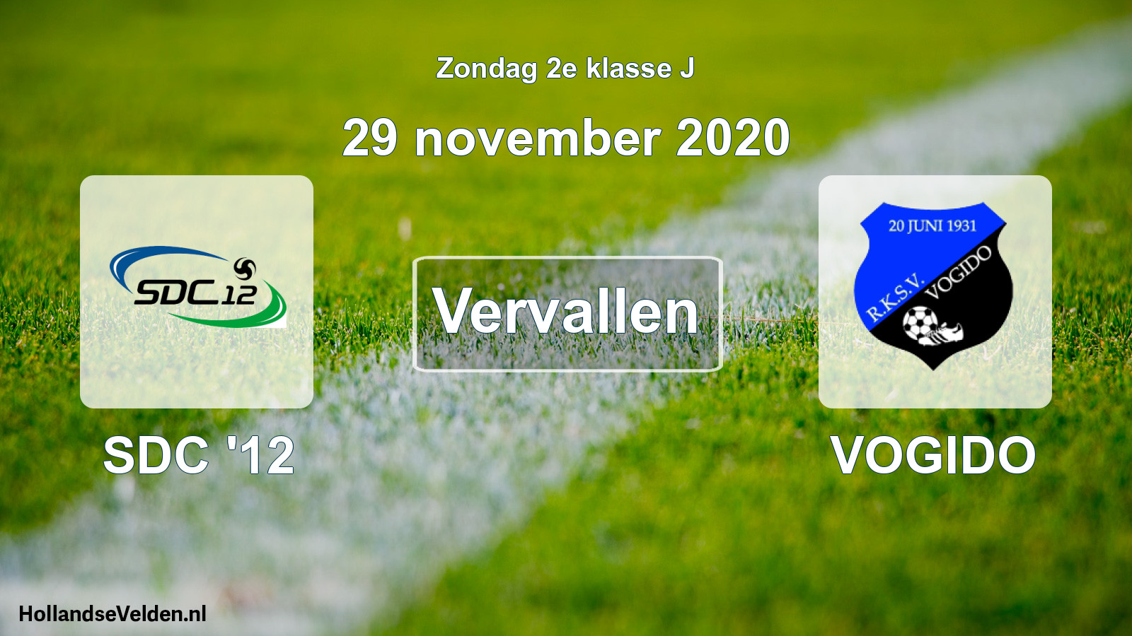 Scheduled Match: SDC '12 - VOGIDO (29 November 2020)