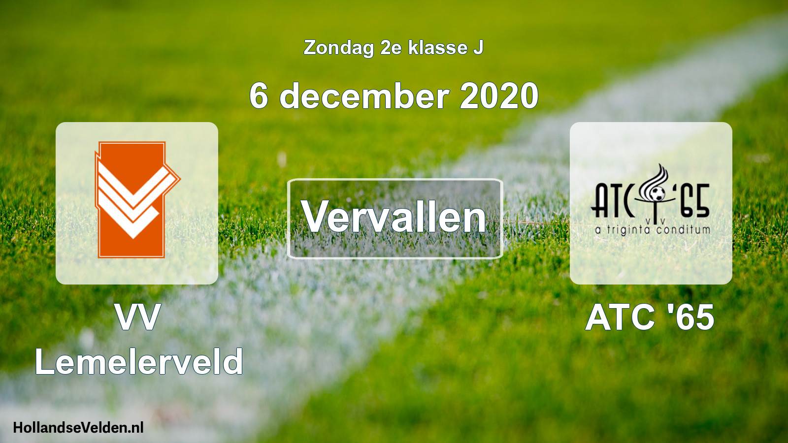 Scheduled Match: VV Lemelerveld - ATC '65 (6 December 2020)