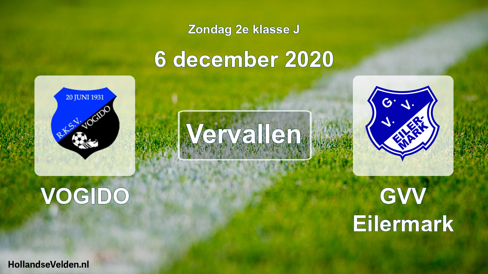 Scheduled Match: VOGIDO - GVV Eilermark (6 December 2020)