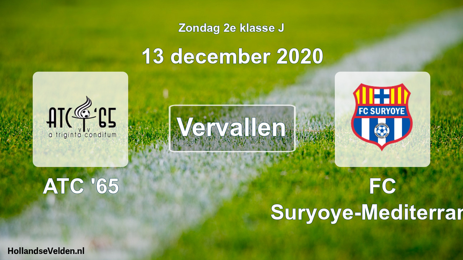 Scheduled Match: ATC '65 - FC Suryoye-Mediterraneo (13 December 2020)