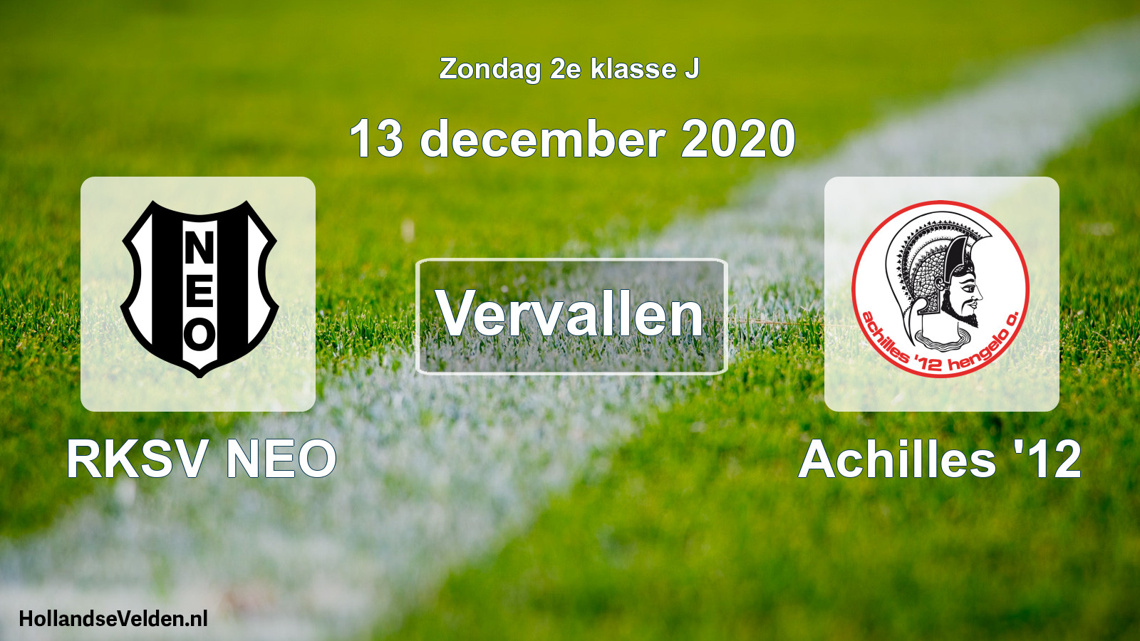 Scheduled Match: RKSV NEO - Achilles '12 (13 December 2020)