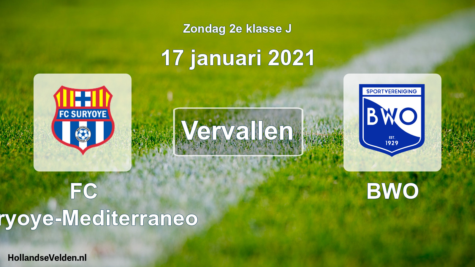 Scheduled Match: FC Suryoye-Mediterraneo - BWO (17 January 2021)