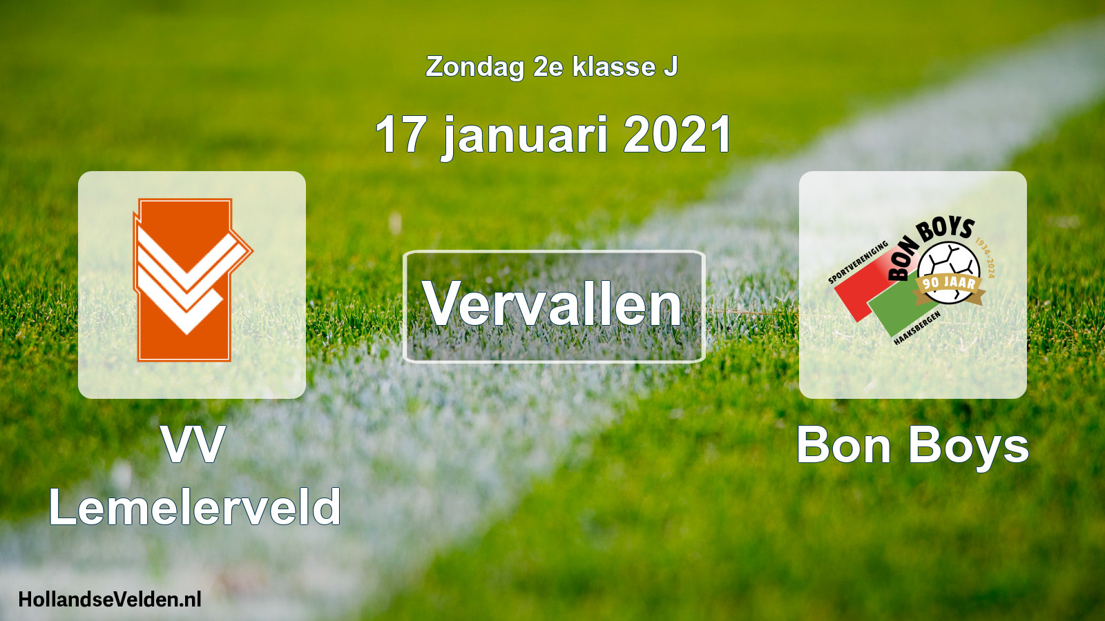 Scheduled Match: VV Lemelerveld - Bon Boys (17 January 2021)