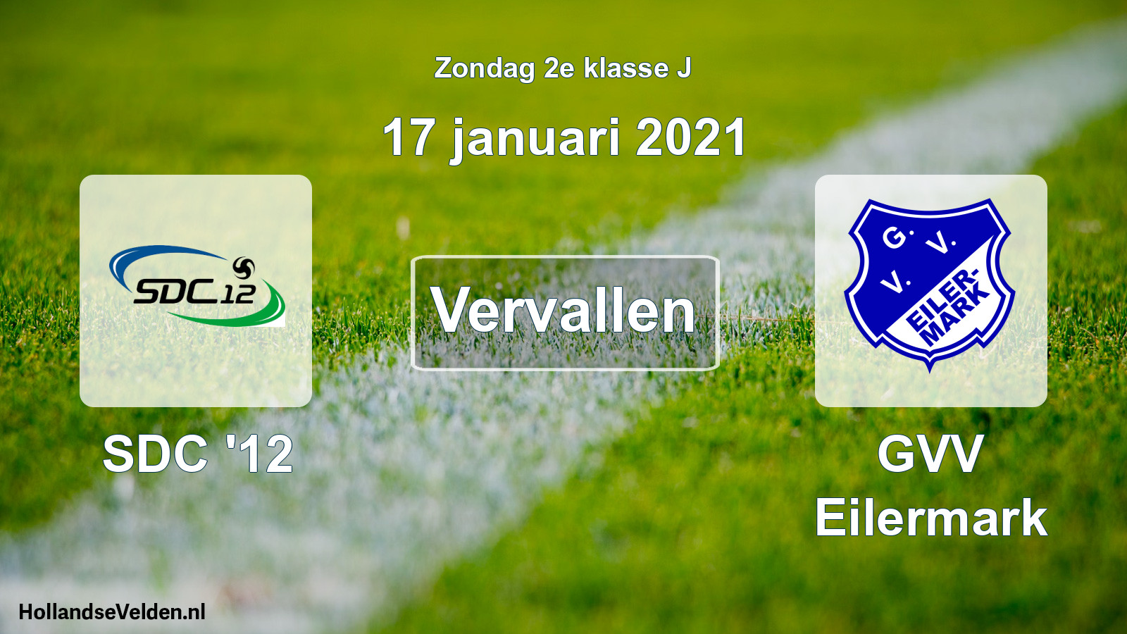 Scheduled Match: SDC '12 - GVV Eilermark (17 January 2021)