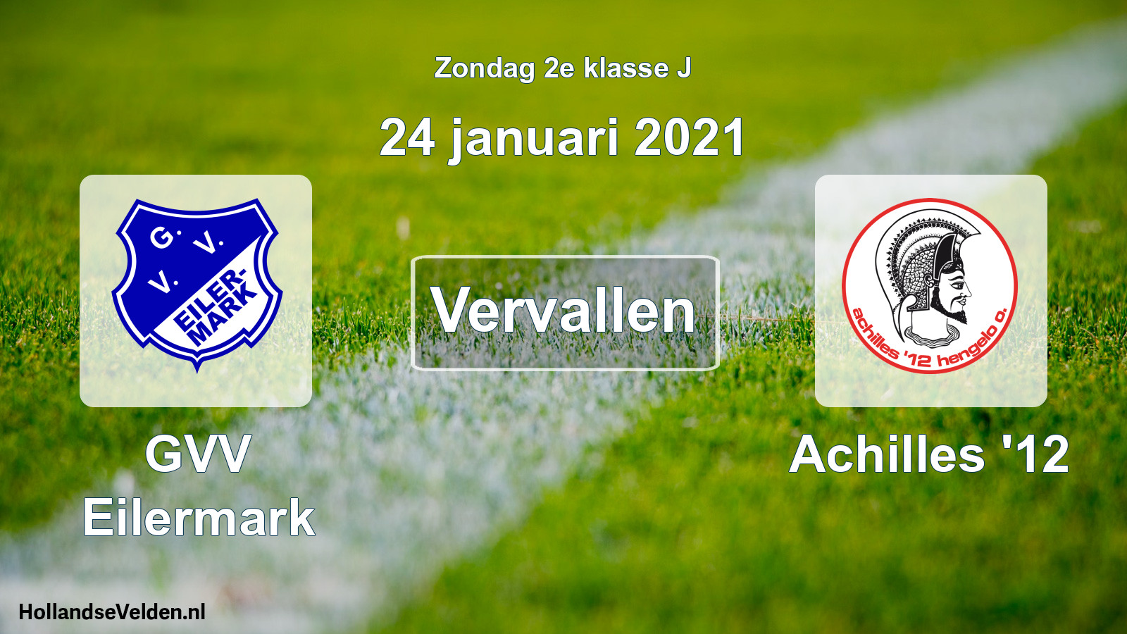 Scheduled Match: GVV Eilermark - Achilles '12 (24 January 2021)