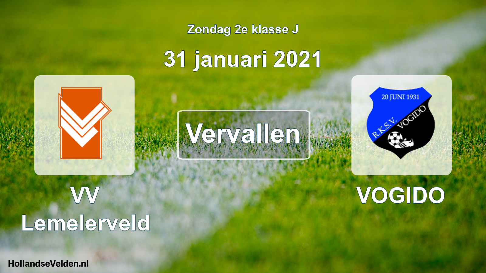 Scheduled Match: VV Lemelerveld - VOGIDO (31 January 2021)