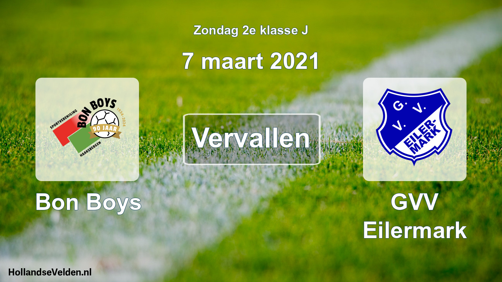 Scheduled Match: Bon Boys - GVV Eilermark (7 March 2021)