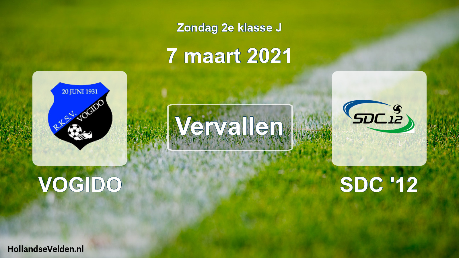 Scheduled Match: VOGIDO - SDC '12 (7 March 2021)