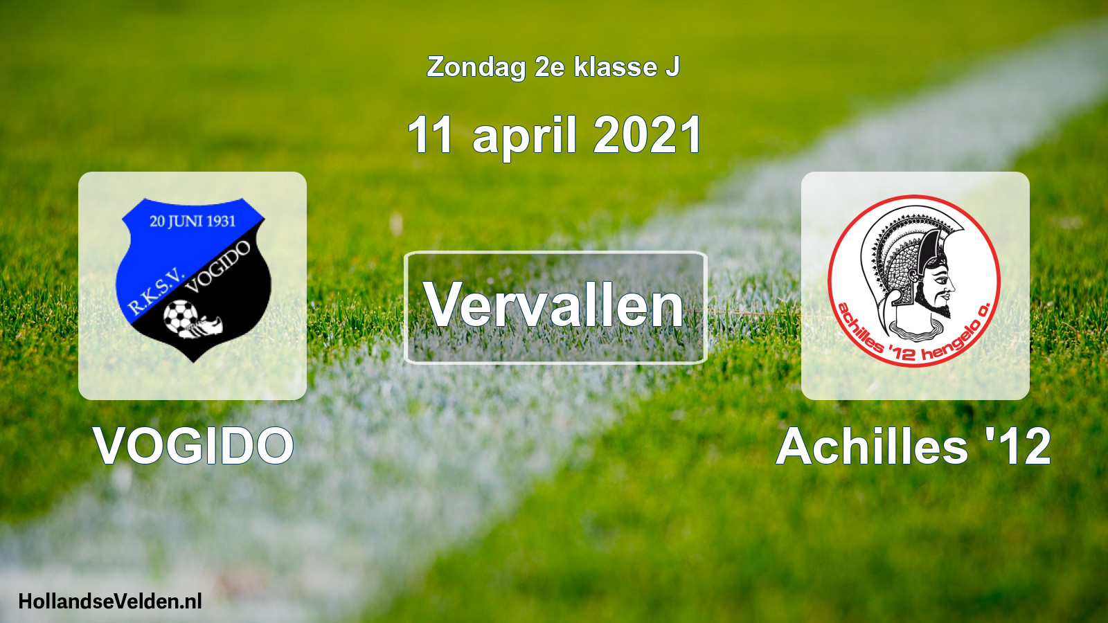 Scheduled Match: VOGIDO - Achilles '12 (11 April 2021)