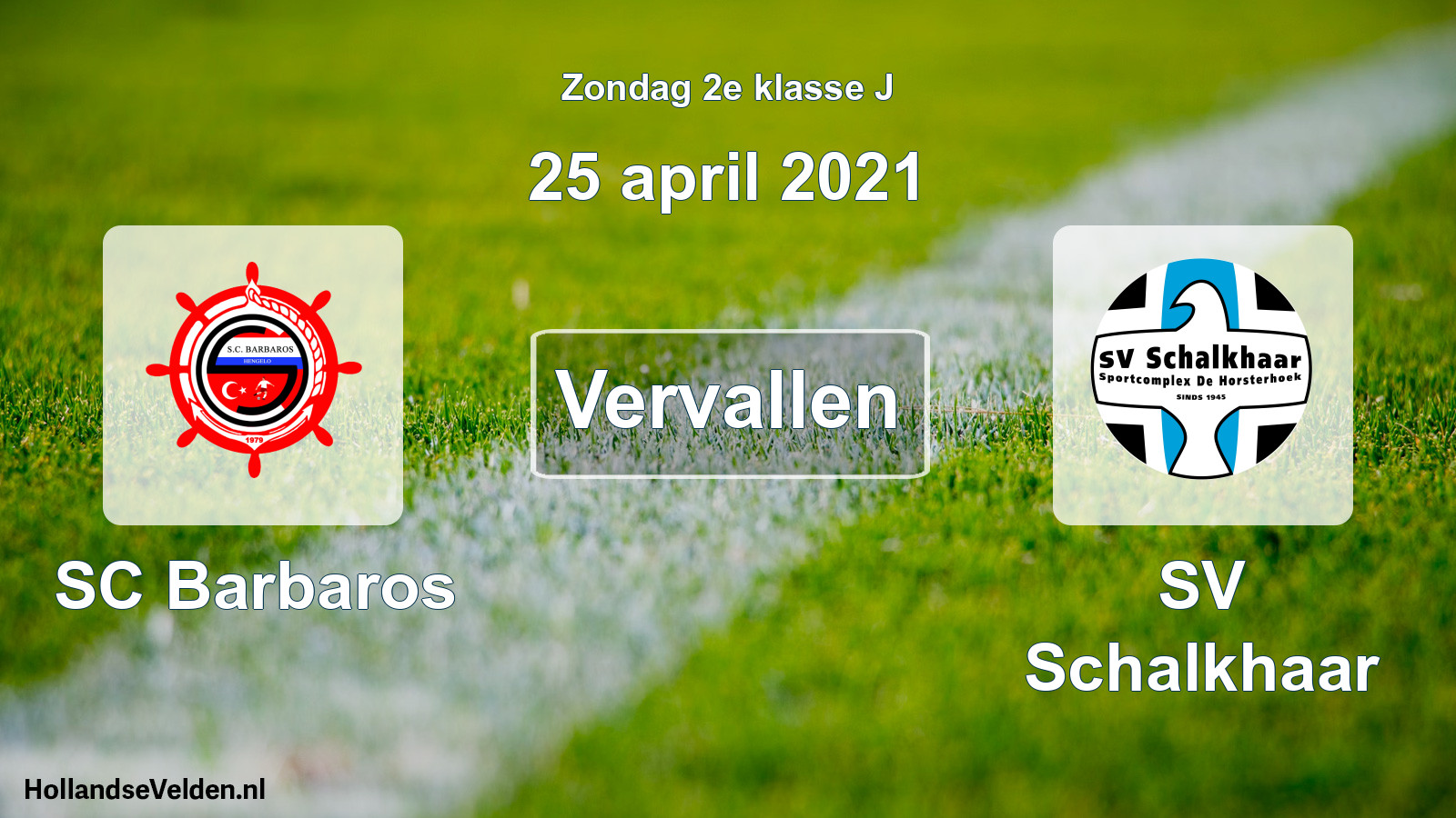 Scheduled Match: SC Barbaros - SV Schalkhaar (25 April 2021)