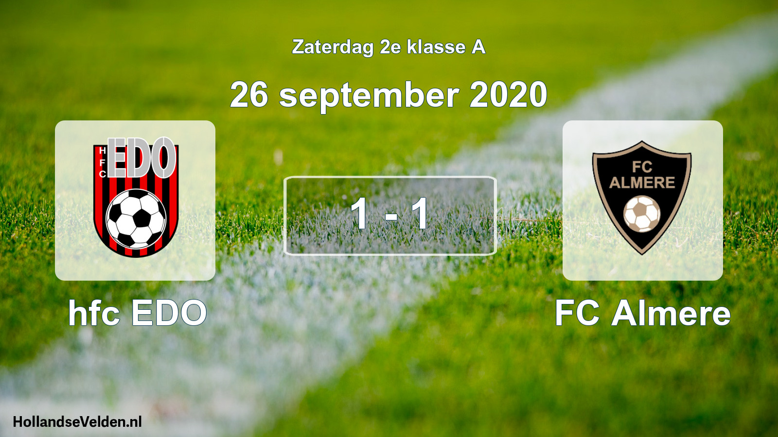 Total number of matches played: hfc EDO - FC Almere 1 - 1 (26 September 2020)