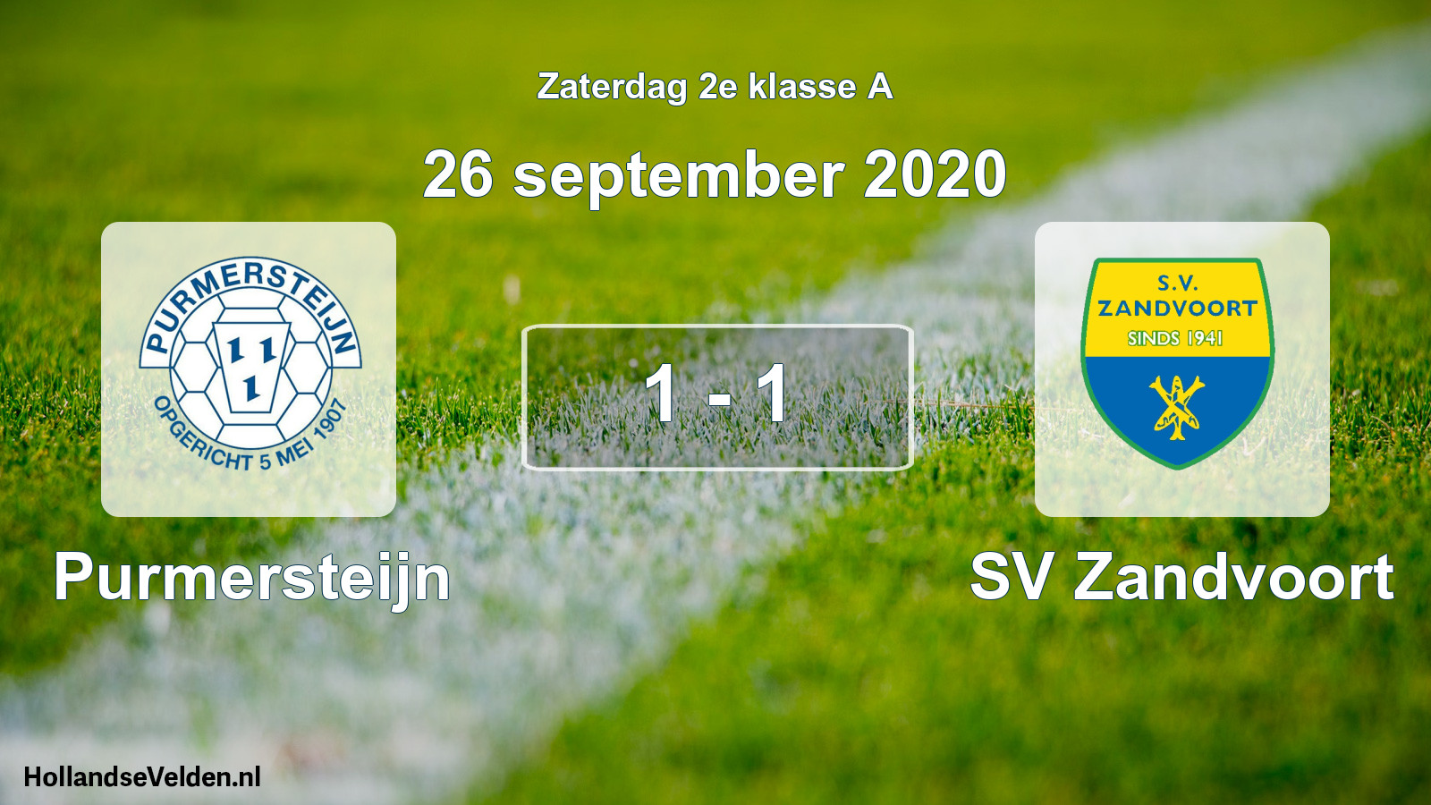 Total number of matches played: Purmersteijn - SV Zandvoort 1 - 1 (26 September 2020)