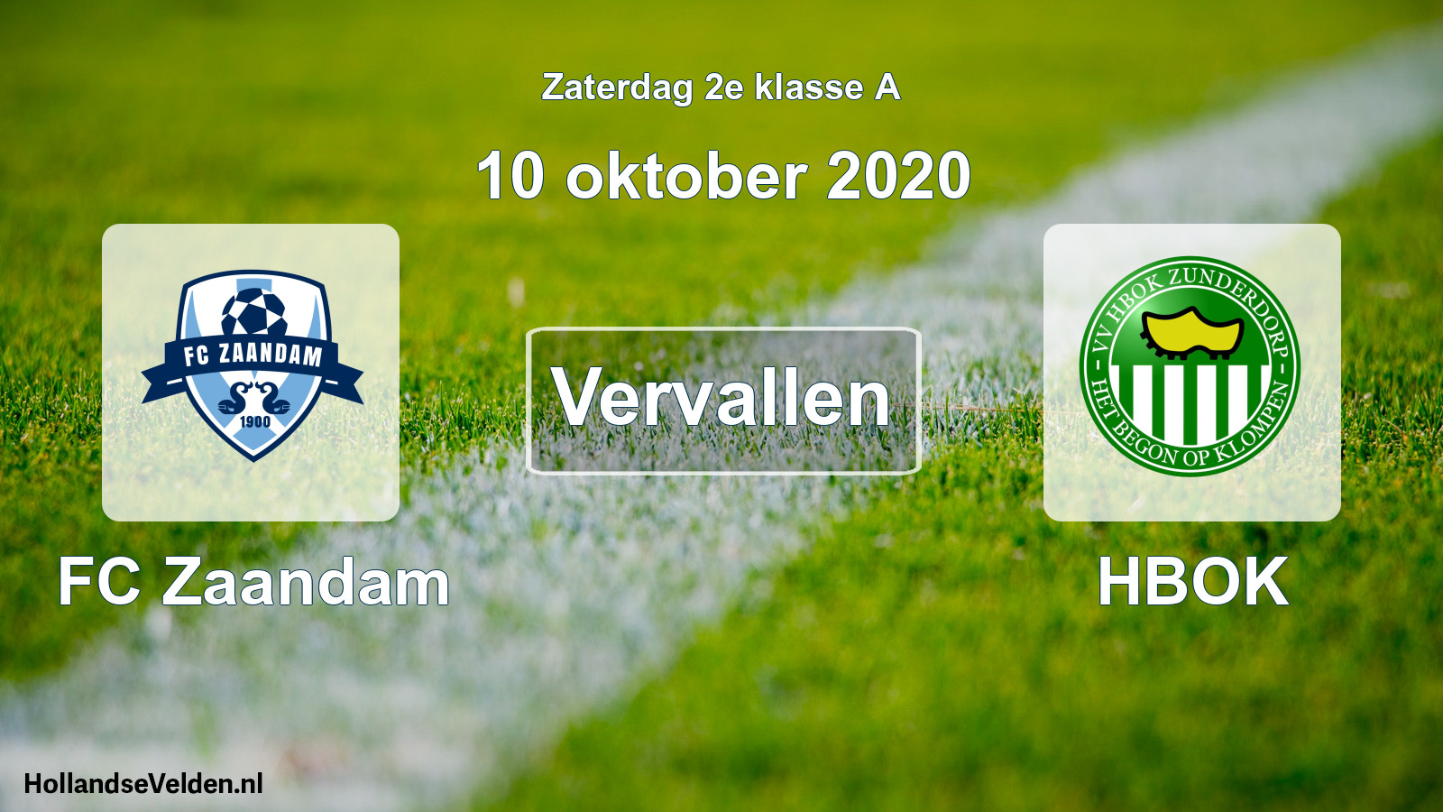 Scheduled Match: FC Zaandam - HBOK (10 October 2020)