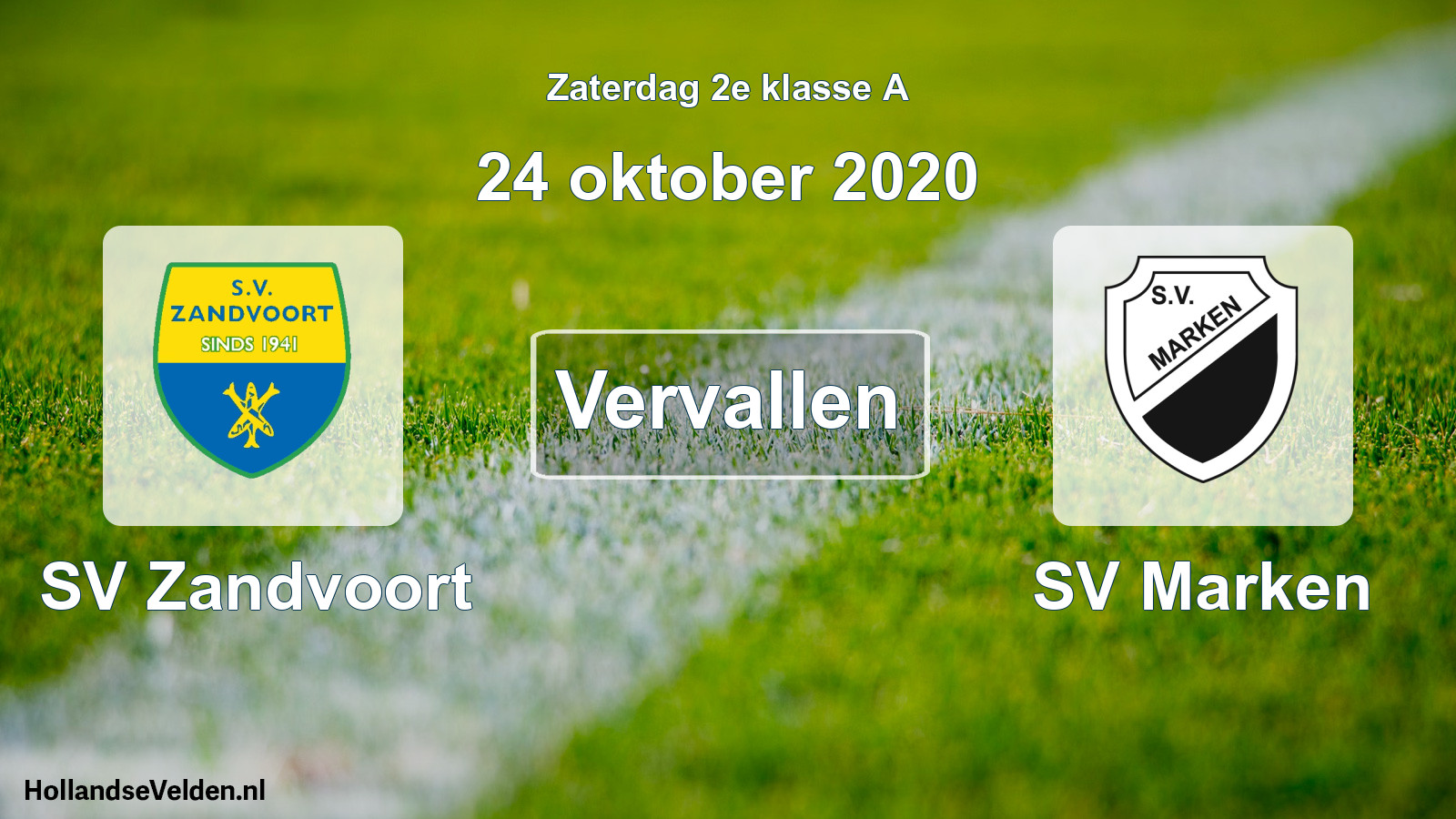 Scheduled Match: SV Zandvoort - SV Marken (24 October 2020)