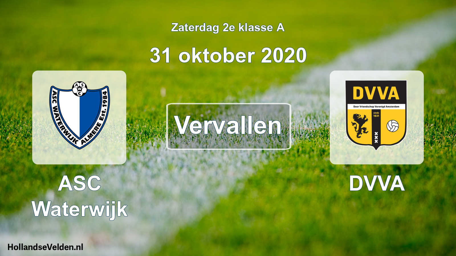 Scheduled Match: ASC Waterwijk - DVVA (31 October 2020)