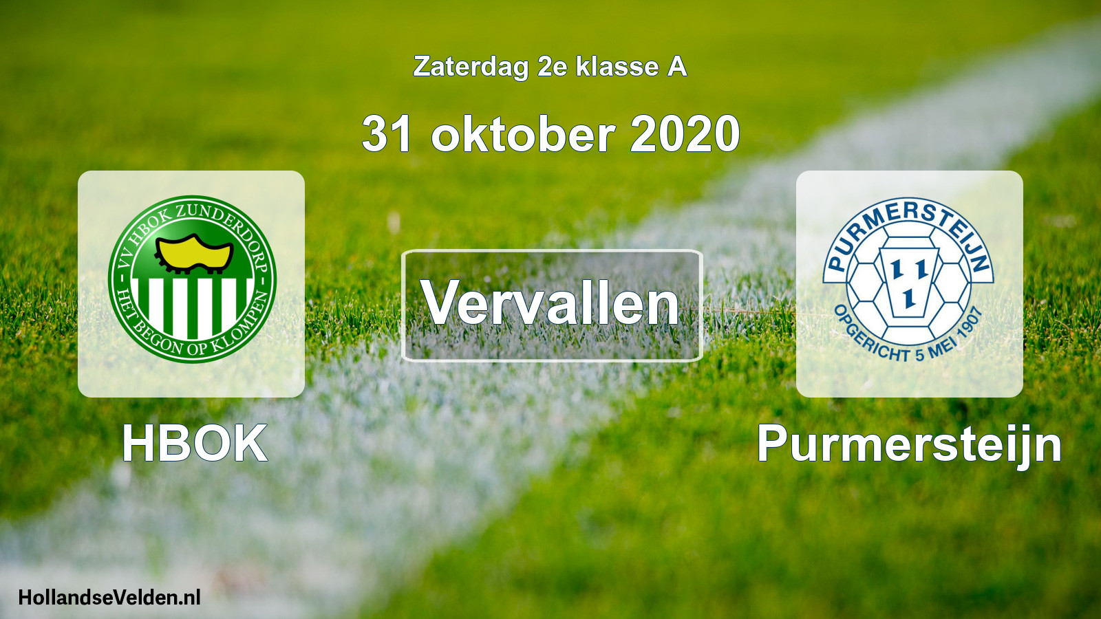 Scheduled Match: HBOK - Purmersteijn (31 October 2020)