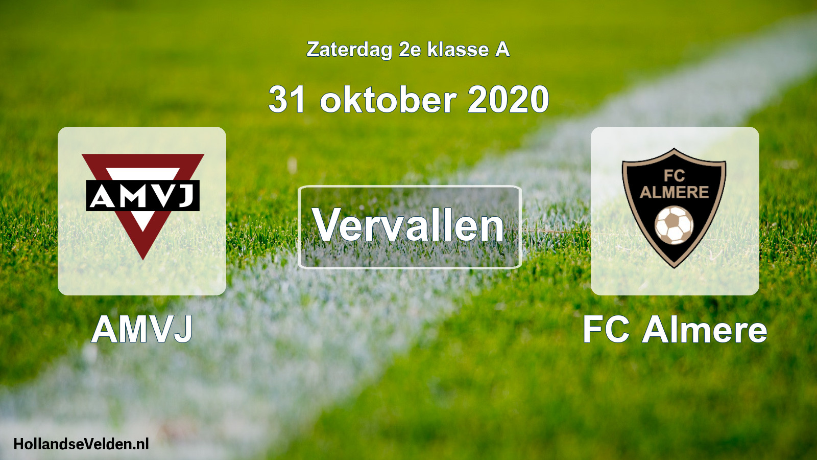 Scheduled Match: AMVJ - FC Almere (31 October 2020)