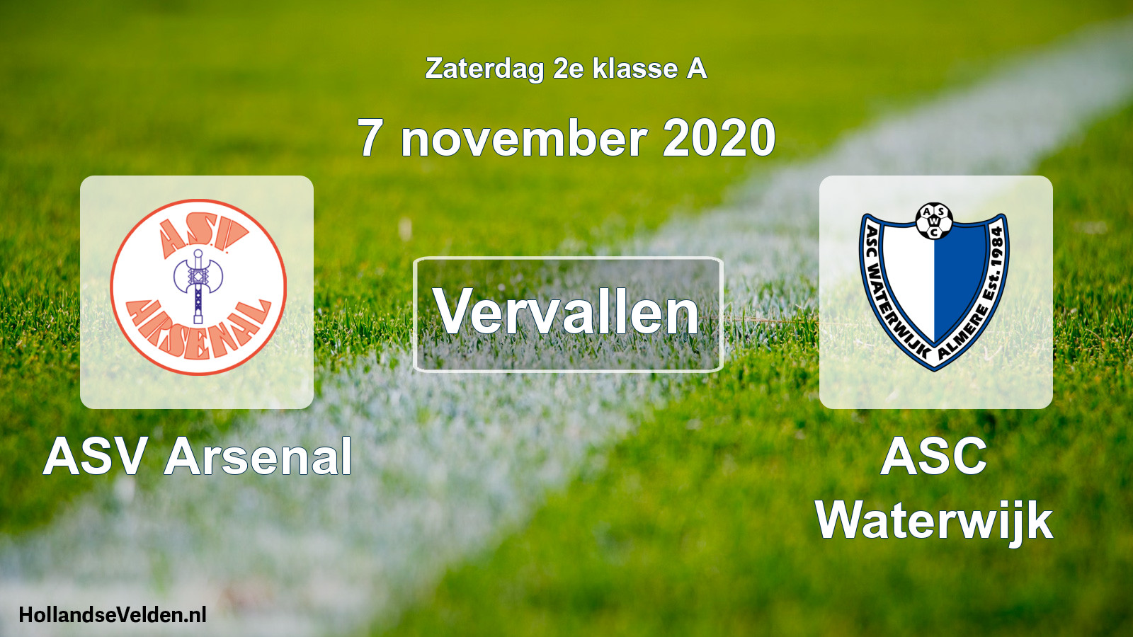 Scheduled Match: ASV Arsenal - ASC Waterwijk (7 November 2020)