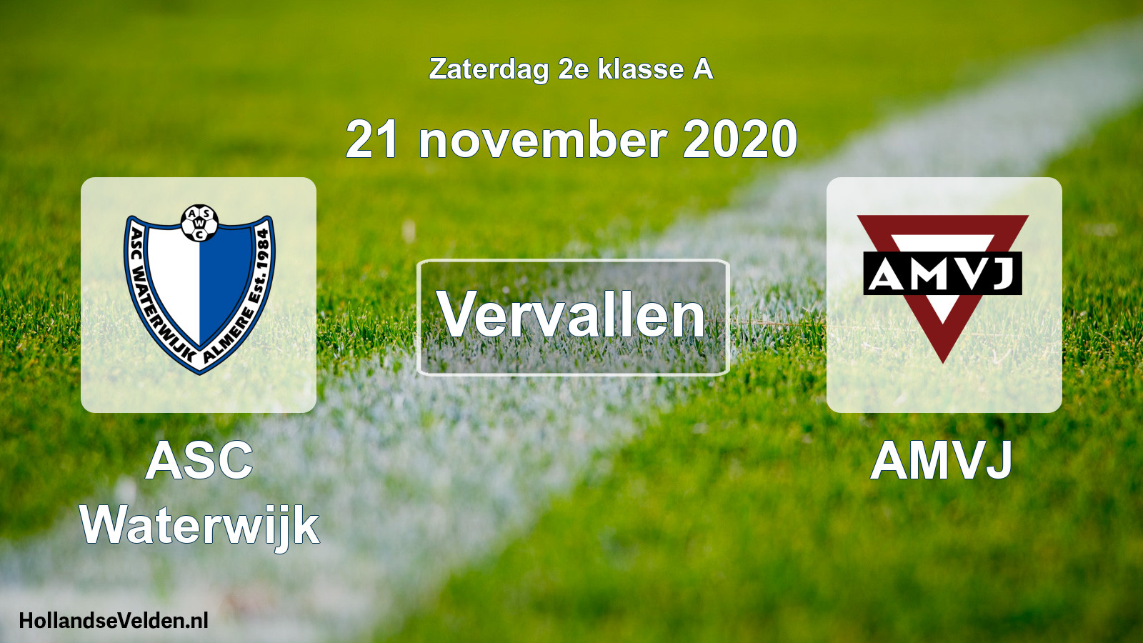 Scheduled Match: ASC Waterwijk - AMVJ (21 November 2020)