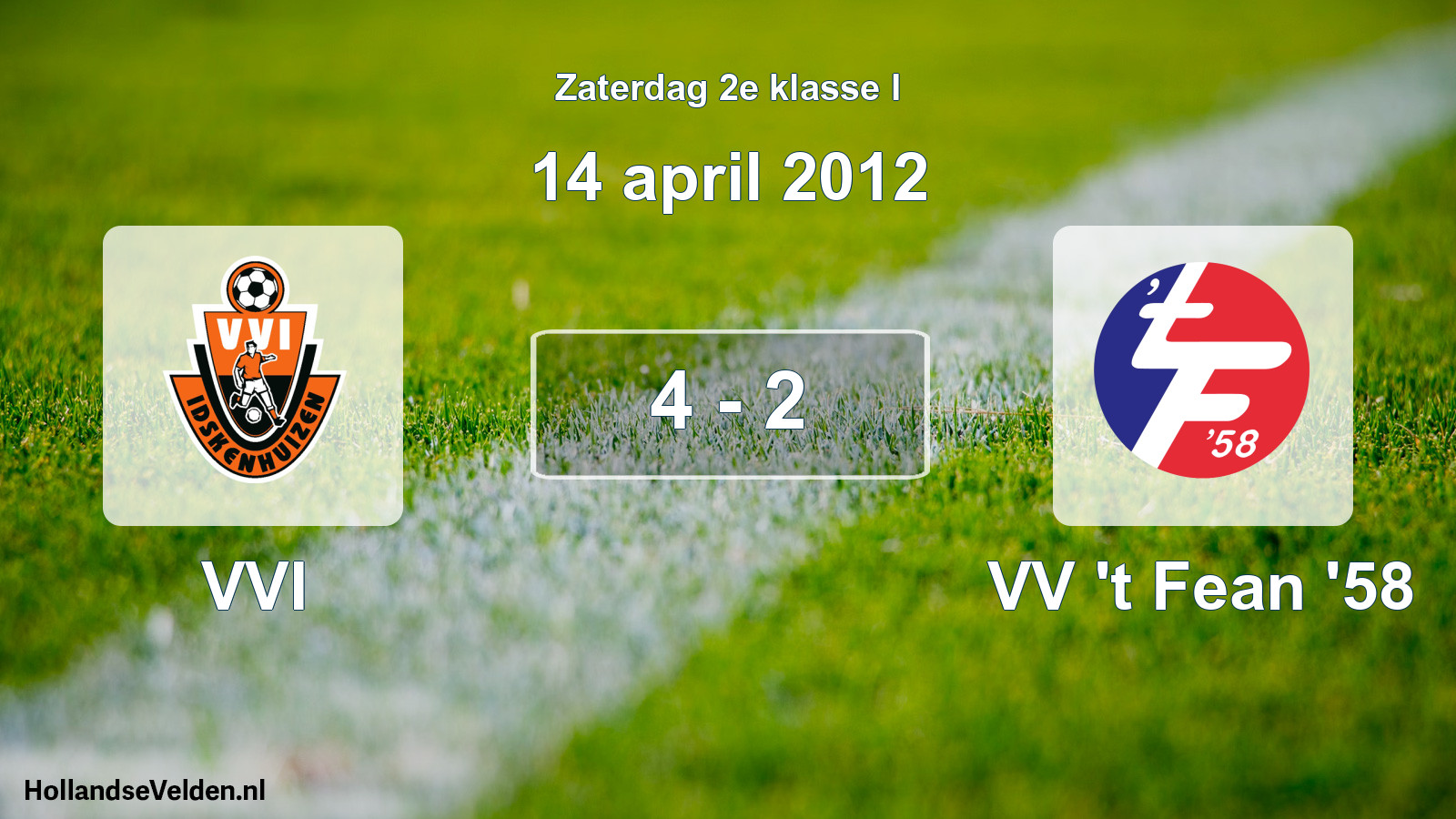 Total number of matches played: VVI - VV 't Fean '58 4 - 2 (14 April 2012)