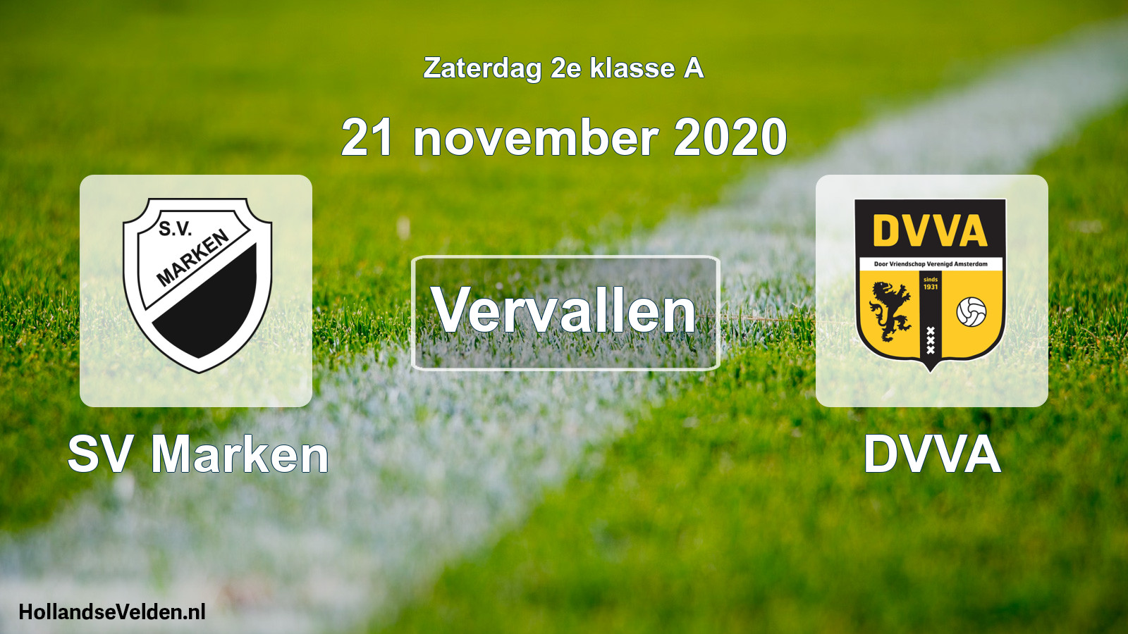 Scheduled Match: SV Marken - DVVA (21 November 2020)