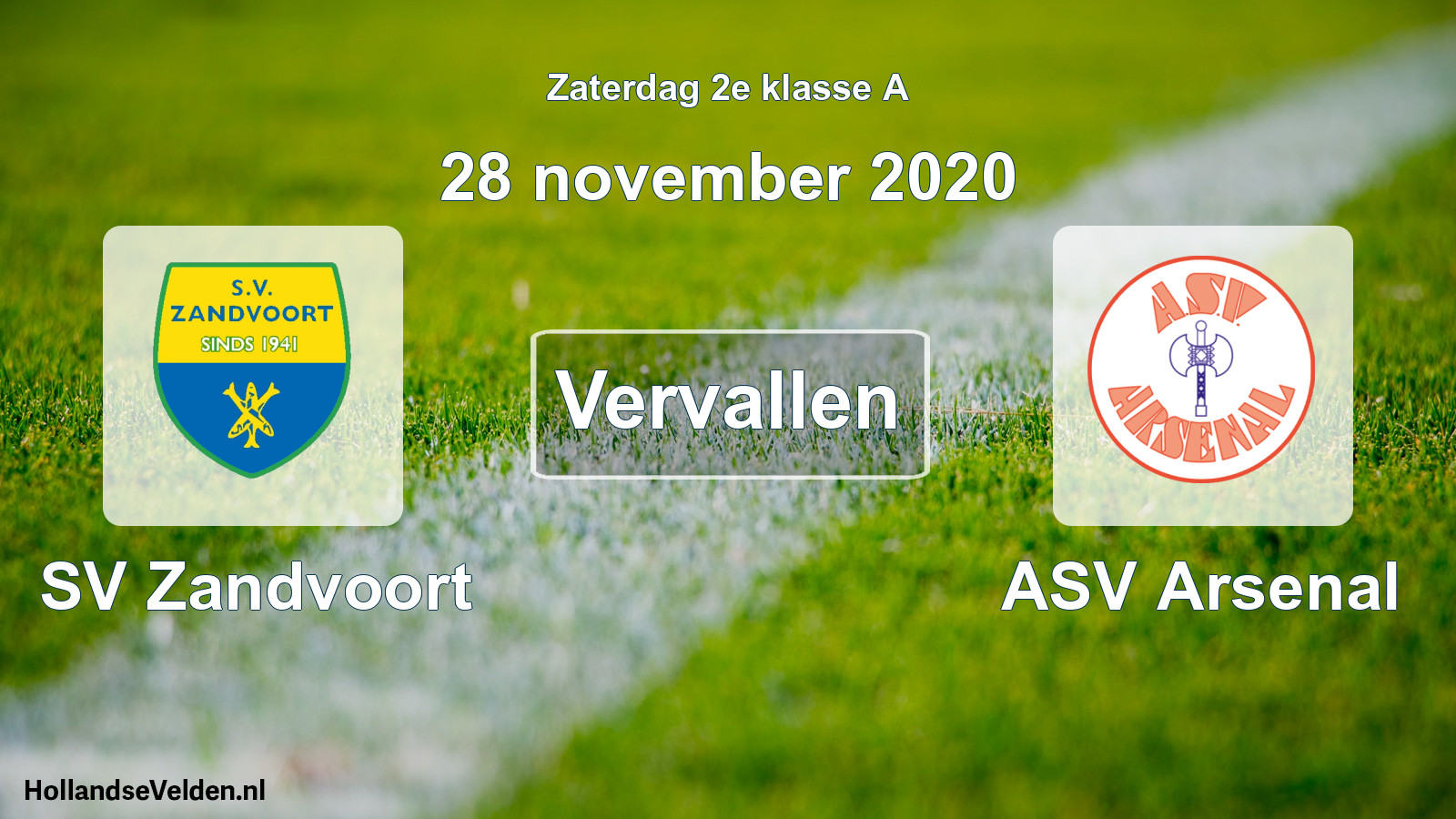 Scheduled Match: SV Zandvoort - ASV Arsenal (28 November 2020)