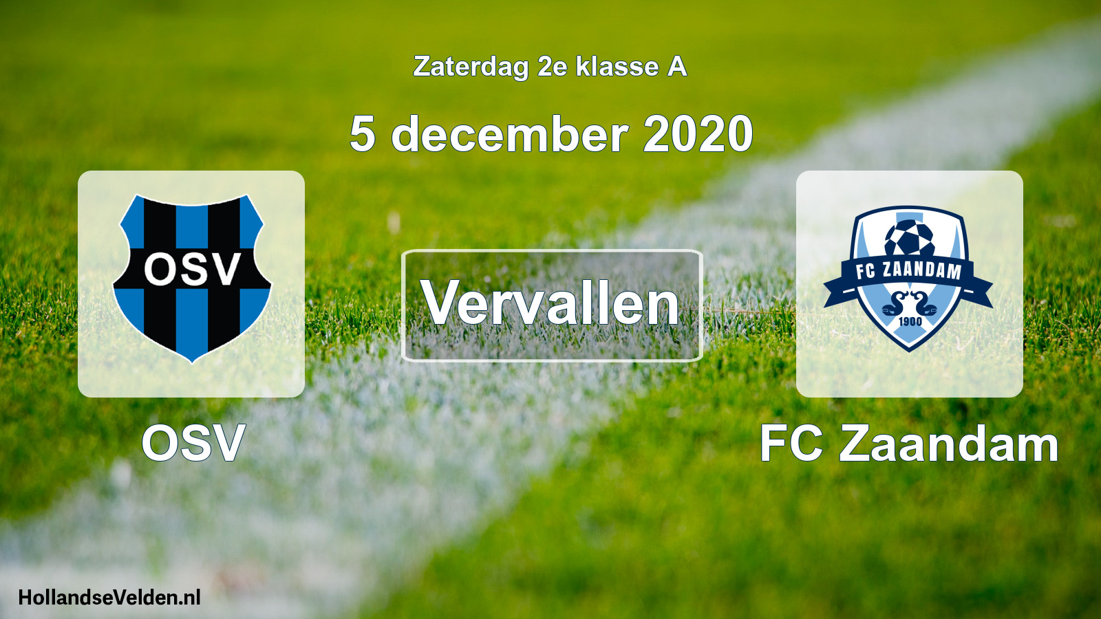 Scheduled Match: OSV - FC Zaandam (5 December 2020)
