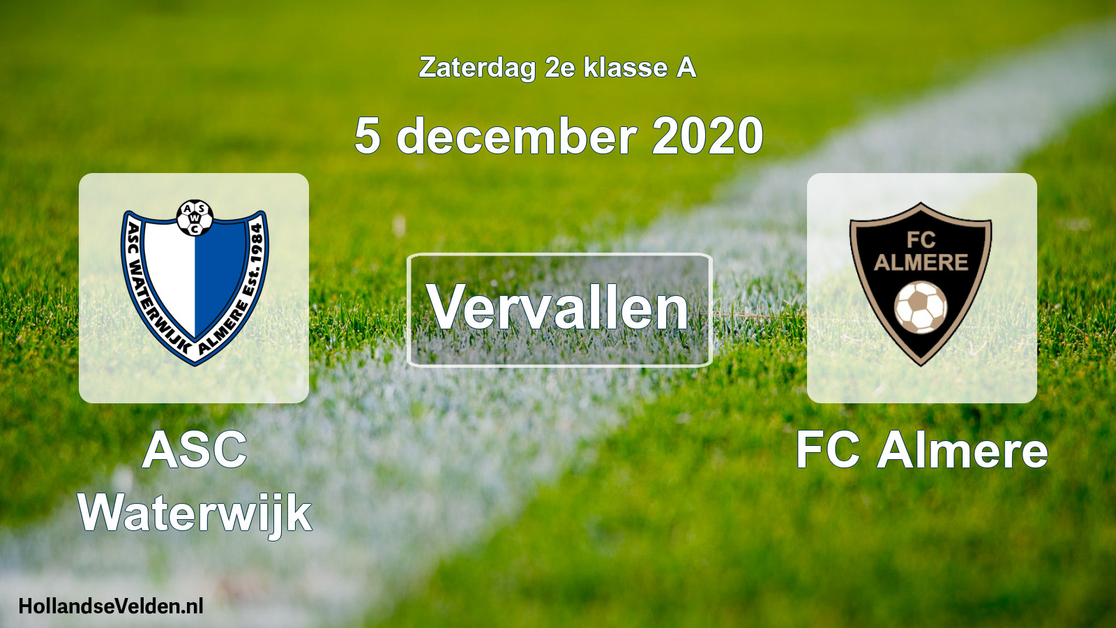 Scheduled Match: ASC Waterwijk - FC Almere (5 December 2020)