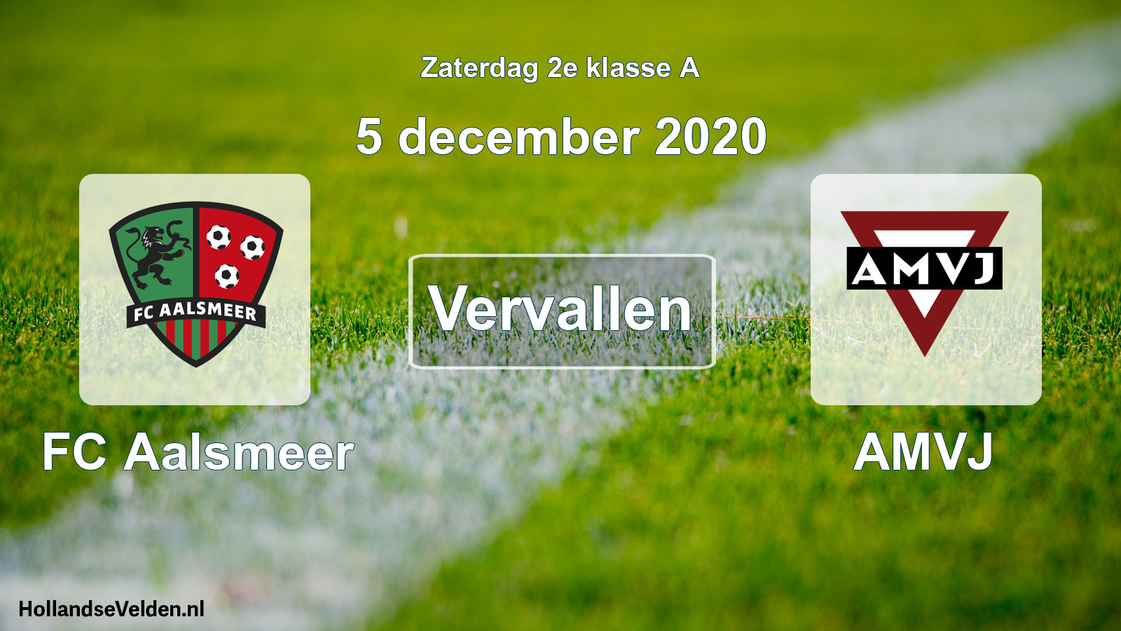 Scheduled Match: FC Aalsmeer - AMVJ (5 December 2020)