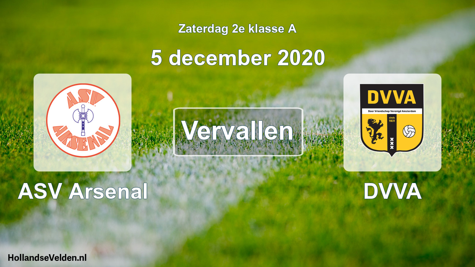 Scheduled Match: ASV Arsenal - DVVA (5 December 2020)