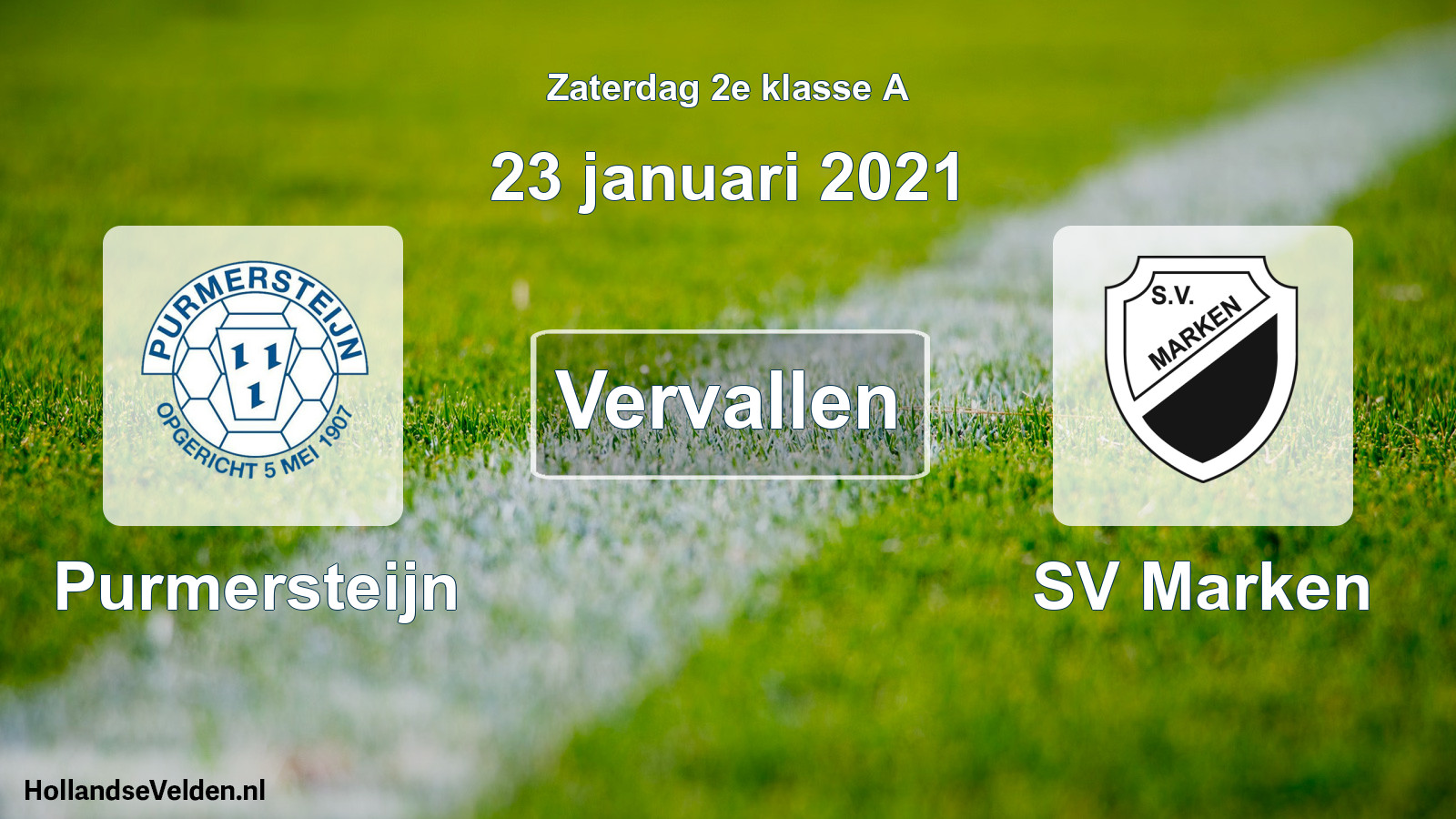 Scheduled Match: Purmersteijn - SV Marken (23 January 2021)