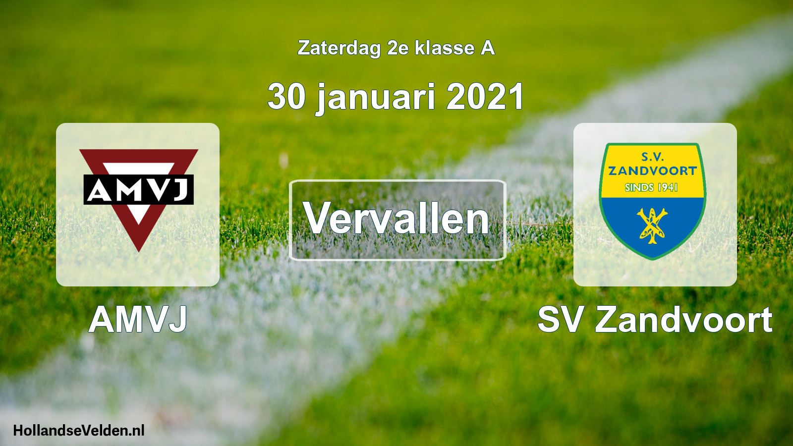 Scheduled Match: AMVJ - SV Zandvoort (30 January 2021)