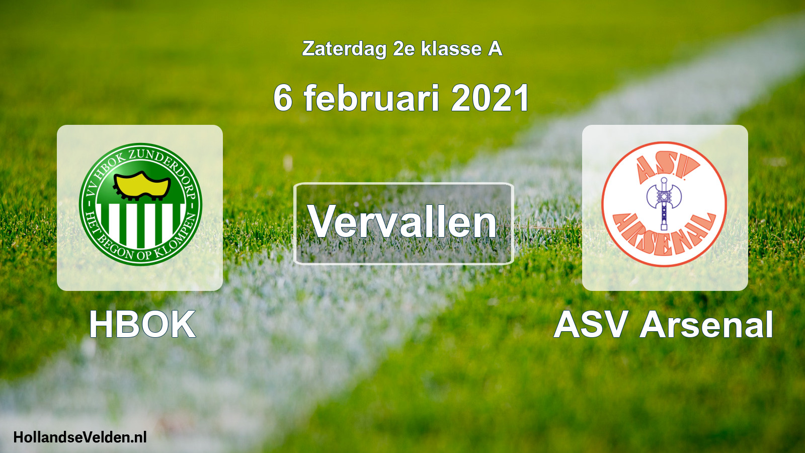 Scheduled Match: HBOK - ASV Arsenal (6 February 2021)
