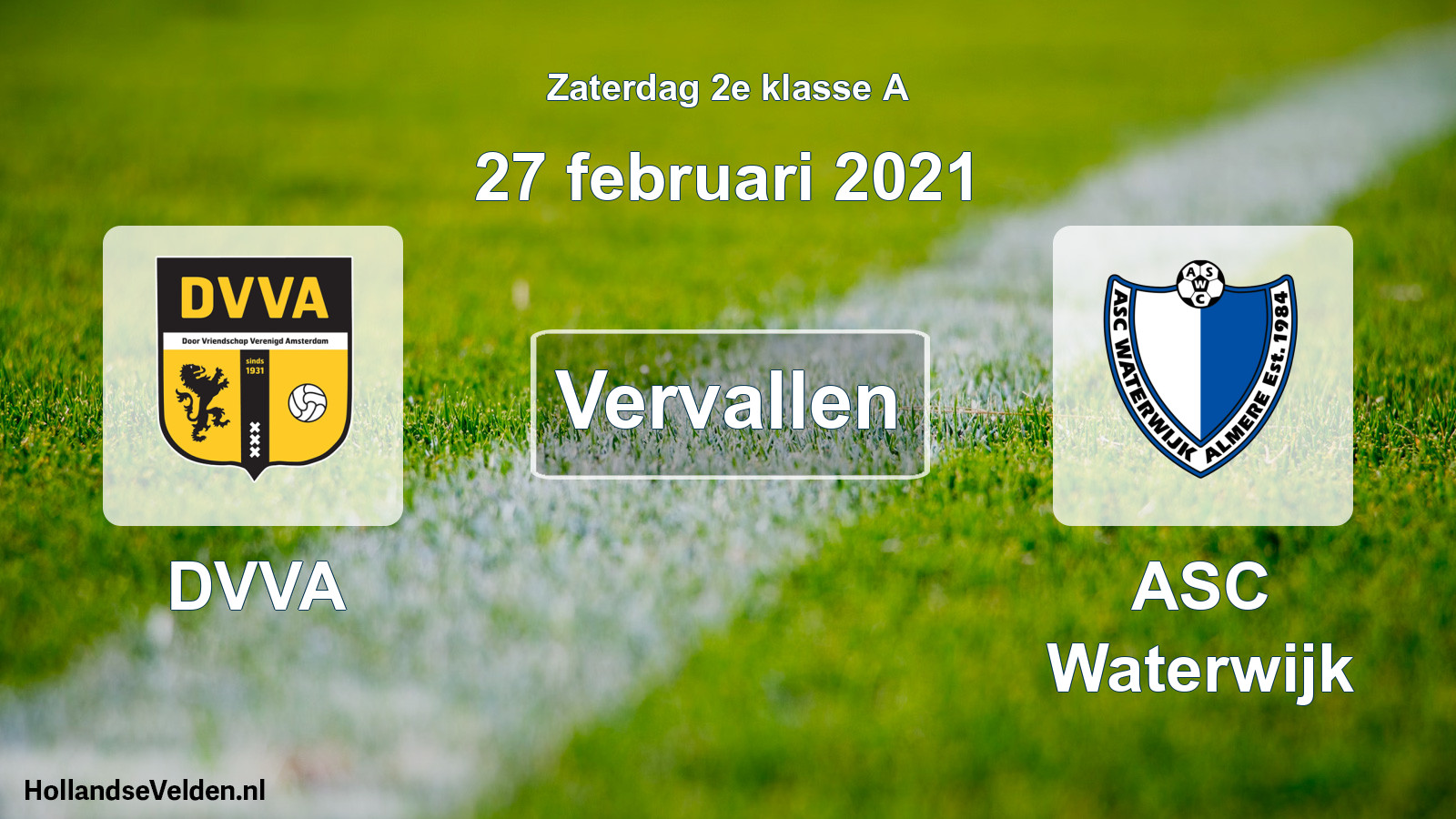 Scheduled Match: DVVA - ASC Waterwijk (27 February 2021)