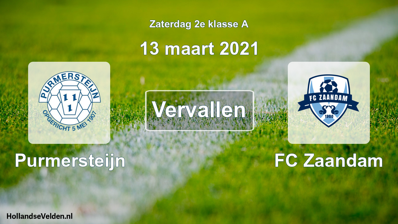 Scheduled Match: Purmersteijn - FC Zaandam (13 March 2021)