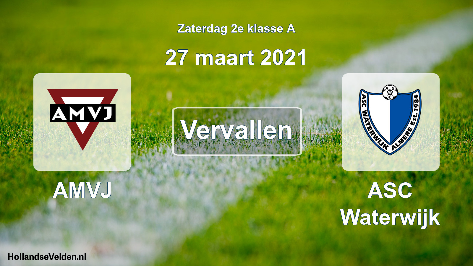 Scheduled Match: AMVJ - ASC Waterwijk (27 March 2021)