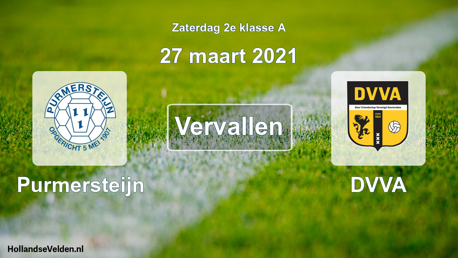 Scheduled Match: Purmersteijn - DVVA (27 March 2021)