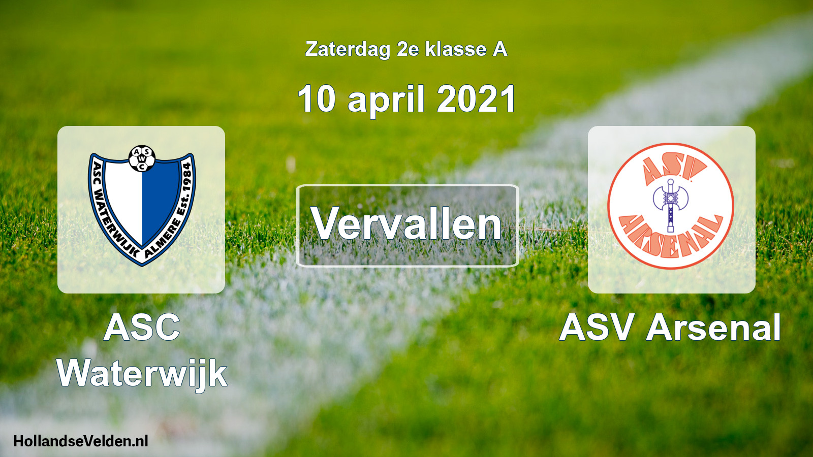 Scheduled Match: ASC Waterwijk - ASV Arsenal (10 April 2021)