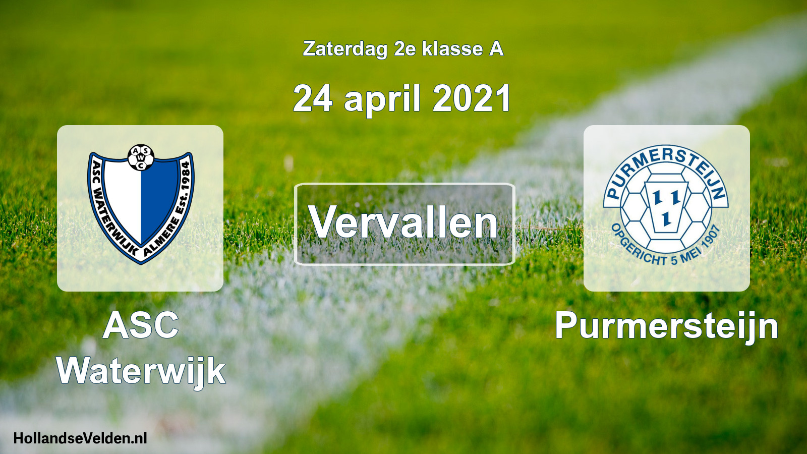 Scheduled Match: ASC Waterwijk - Purmersteijn (24 April 2021)