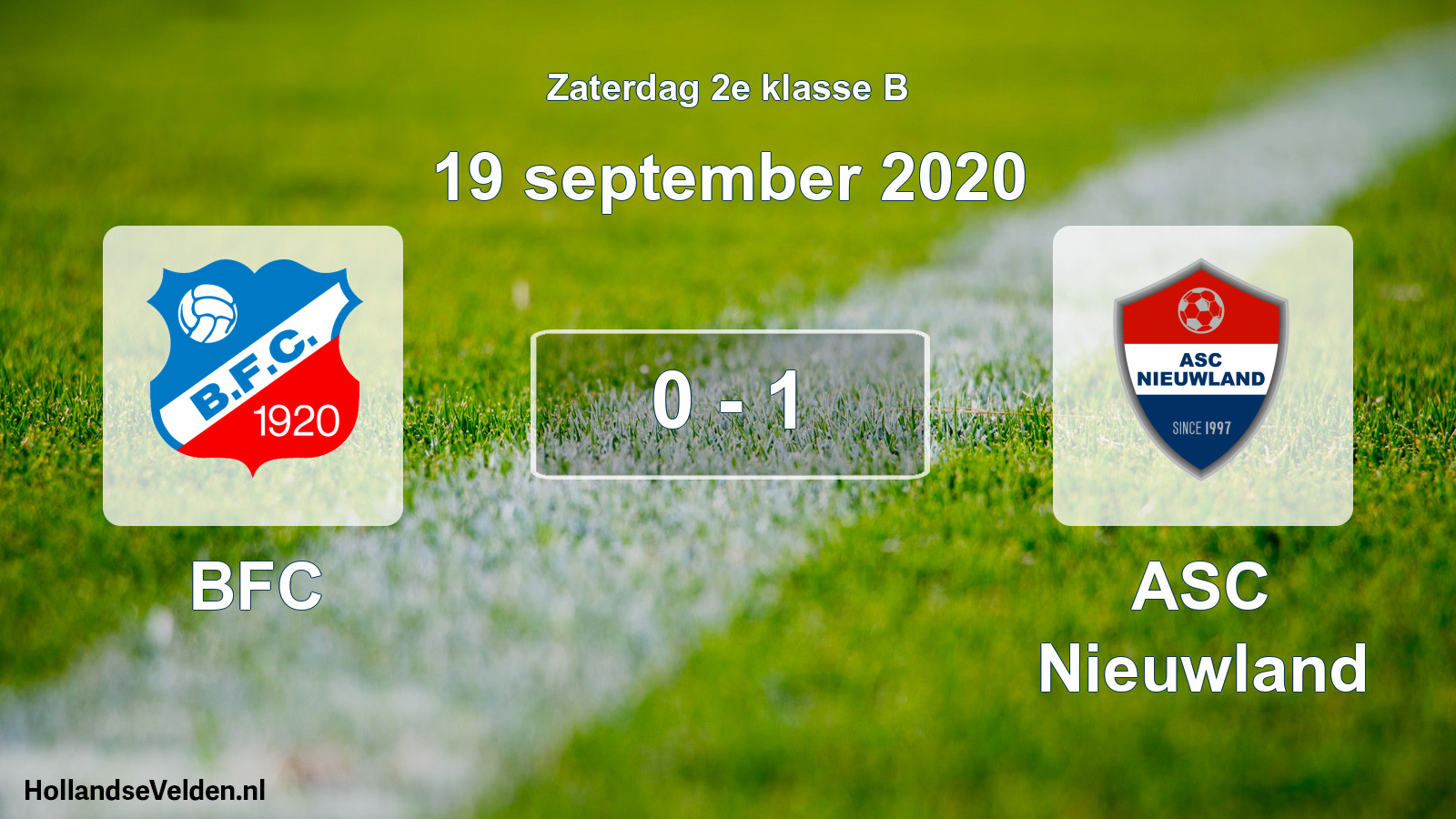 Total number of matches played: BFC - ASC Nieuwland 0 - 1 (19 September 2020)