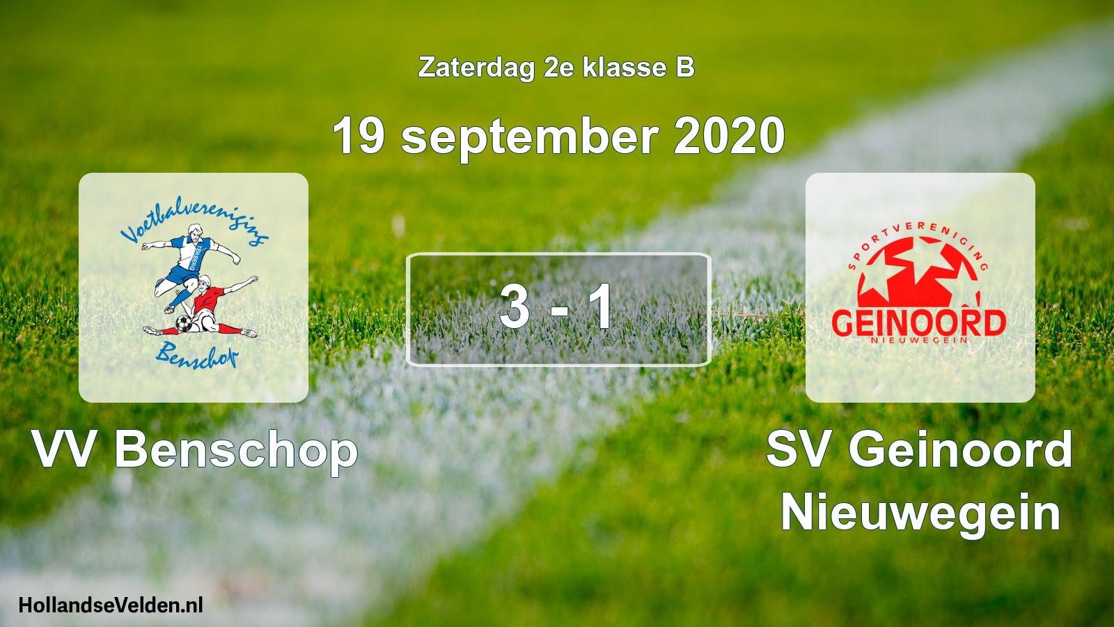 Total number of matches played: VV Benschop - SV Geinoord Nieuwegein 3 - 1 (19 September 2020)