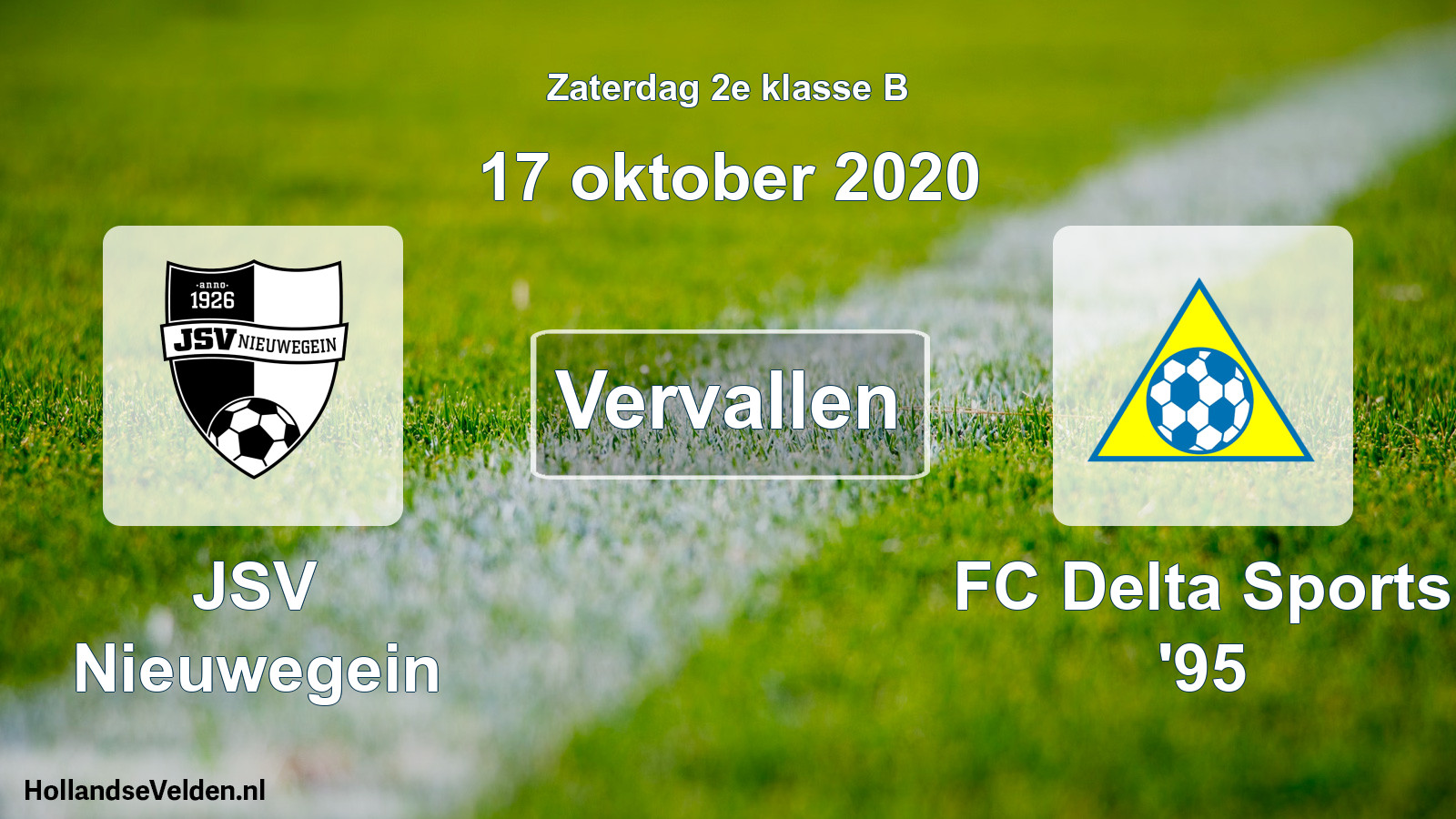 Scheduled Match: JSV Nieuwegein - FC Delta Sports '95 (17 October 2020)