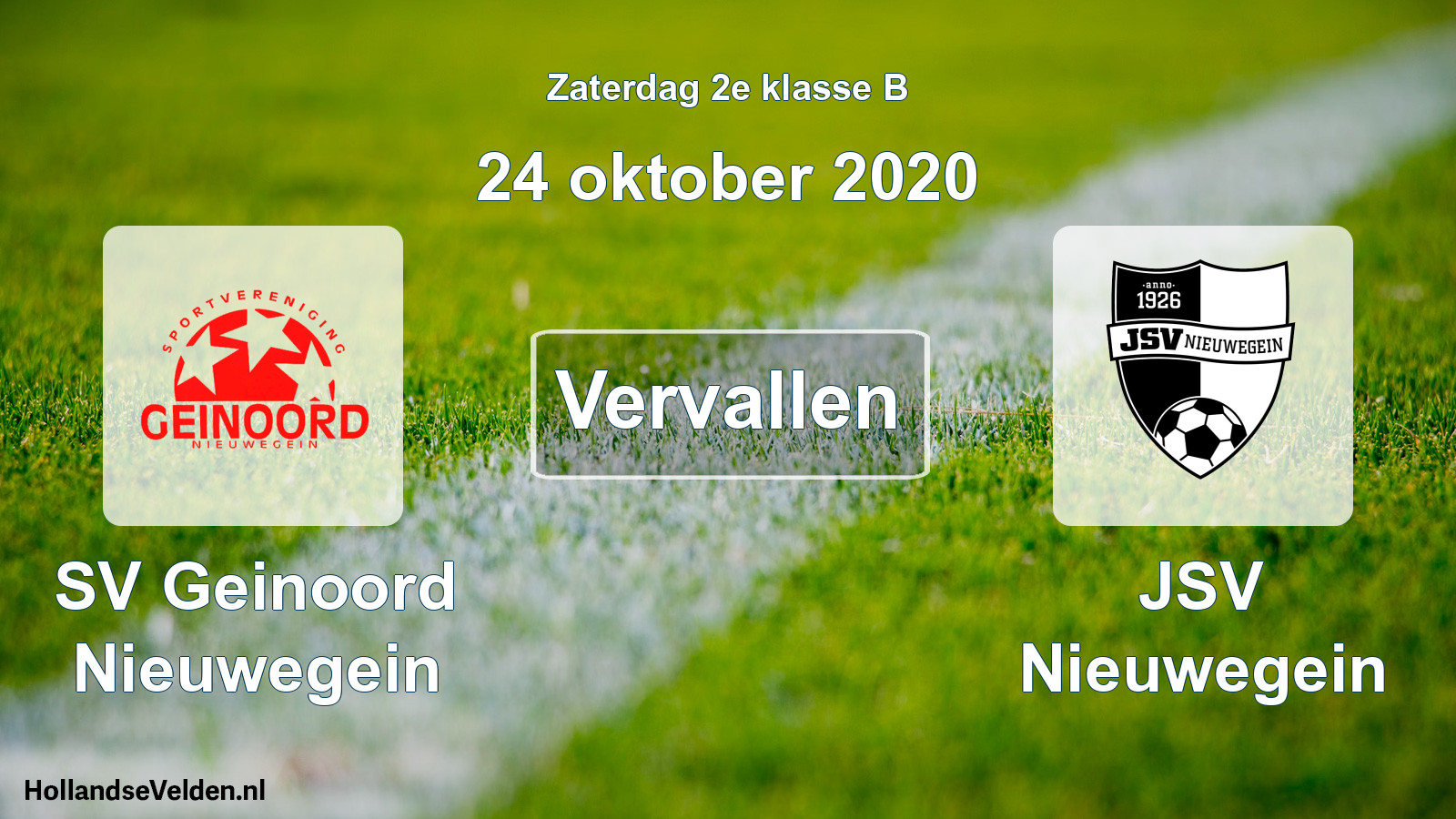 Scheduled Match: SV Geinoord Nieuwegein - JSV Nieuwegein (24 October 2020)